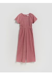 Reserved - Kombinezon z krótkim rękawem - brudny róż. Kolor: różowy. Materiał: tkanina. Długość: krótkie #1