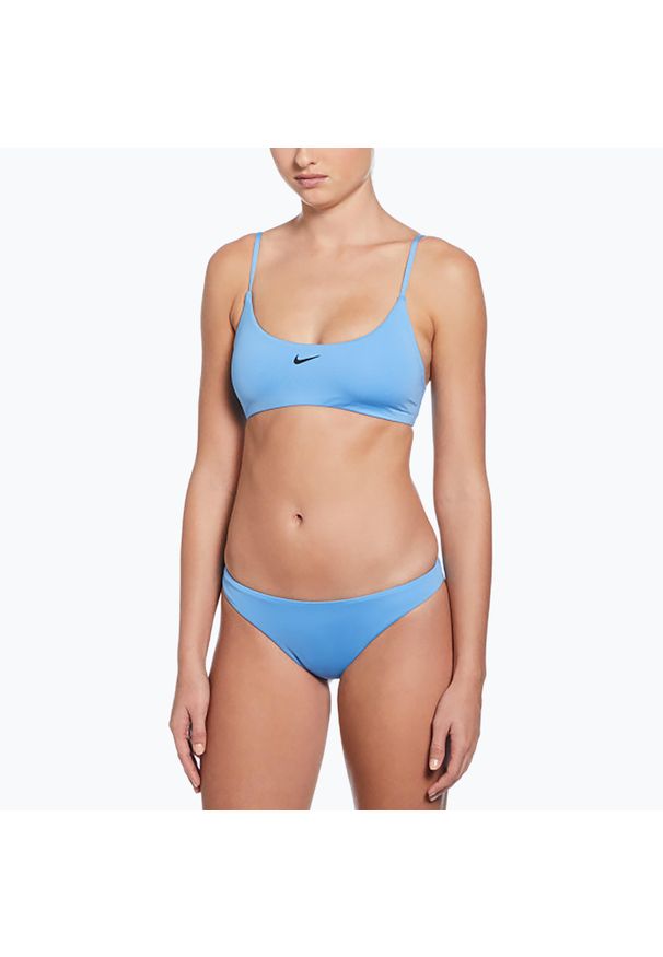 Strój pływacki dwuczęściowy damski Nike Essential Bralette Bikini. Kolor: niebieski