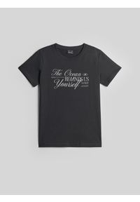 4f - 4F T-shirt regular z nadrukiem damski - czarny XL. Okazja: na co dzień, na spacer, do pracy. Kolor: czarny. Materiał: materiał, bawełna. Wzór: nadruk. Styl: casual #1