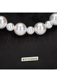 Wittchen - Damska torebka welurowa z perłami. Kolor: czarny. Wzór: aplikacja. Styl: elegancki, wizytowy. Rodzaj torebki: na ramię #3
