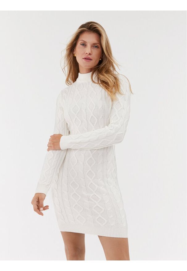 Guess Sukienka dzianinowa W3BK18 Z3382 Biały Slim Fit. Kolor: biały. Materiał: dzianina, wiskoza