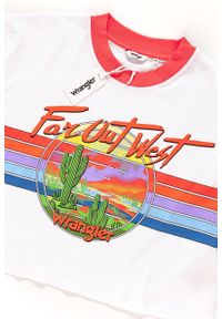 Wrangler - WRANGLER T SHIRT DAMSKI T-SHIRTS CROP 80´S TEE WH W7013EV12. Wzór: napisy