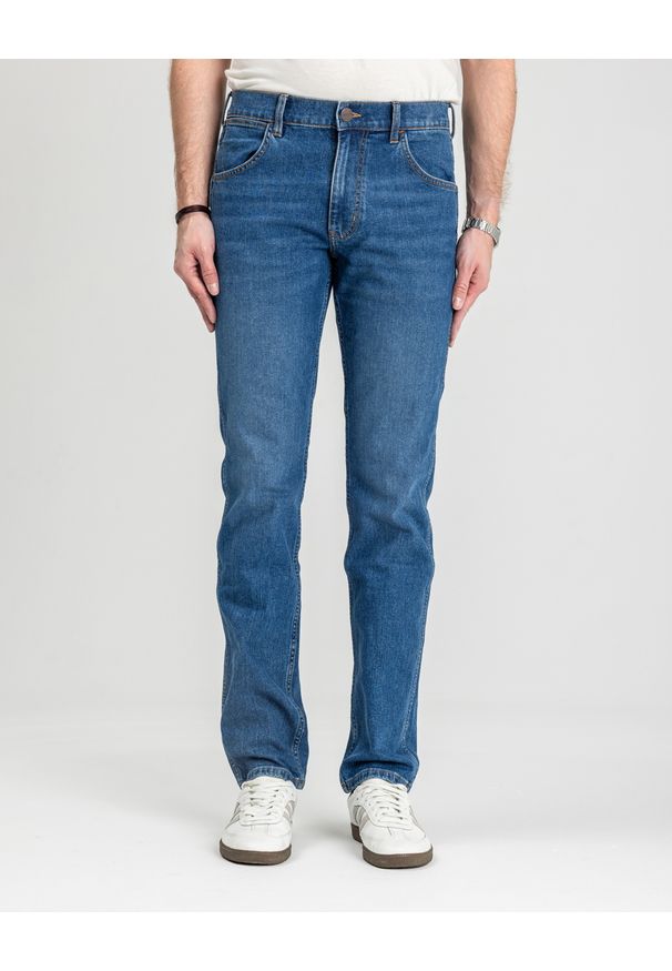 Wrangler - MESKIE SPODNIE WRANGLER GREENSBORO OAKWOOD BLUE 112371374