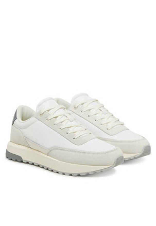Calvin Klein Sneakersy Low Top Lace Up Repreve Mix HM0HM01714 Biały. Kolor: biały. Materiał: skóra
