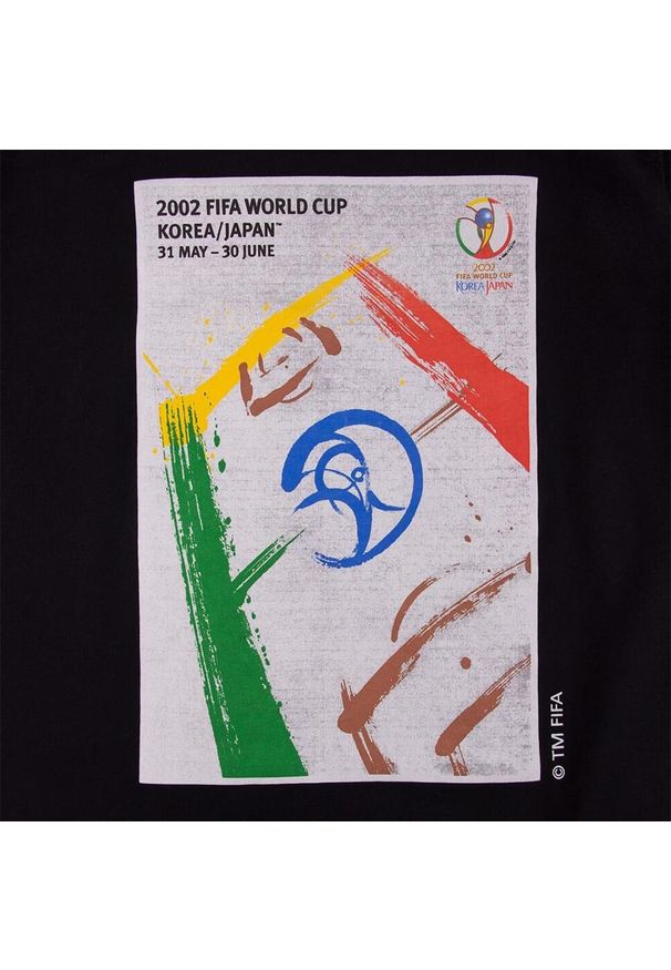COPA FOOTBALL - Koszulka dla dorosłych - Plakat Mistrzostw Świata Korea-Japonia 2002 - Czarny. Kolor: czarny. Sport: piłka nożna