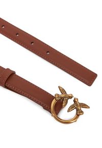 Pinko - PINKO Pasek Damski Love Berry H2 Belt PE 25 PLT01 100143 A0F1 Brązowy. Kolor: brązowy. Materiał: skóra