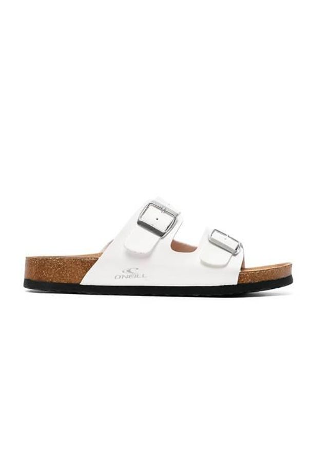 Klapki damskie O'Neill Sandy Slider. Kolor: biały. Materiał: tkanina, materiał, syntetyk