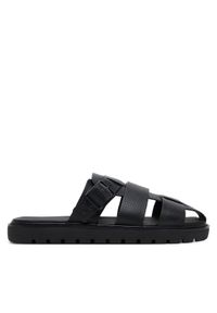 Calvin Klein Jeans Klapki Sq Molded Sandal Fisherman YM0YM01220 Czarny. Kolor: czarny. Materiał: skóra