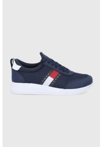Tommy Jeans buty kolor granatowy. Nosek buta: okrągły. Zapięcie: sznurówki. Kolor: niebieski. Materiał: poliester, guma #1