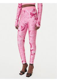 Versace Jeans Couture Legginsy 80HAC101 JS532 Fioletowy Slim Fit. Kolor: fioletowy. Materiał: syntetyk #1