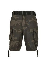 BUILD YOUR BRAND - Szorty Cargo Męskie Camo Savage. Kolor: zielony, wielokolorowy, brązowy