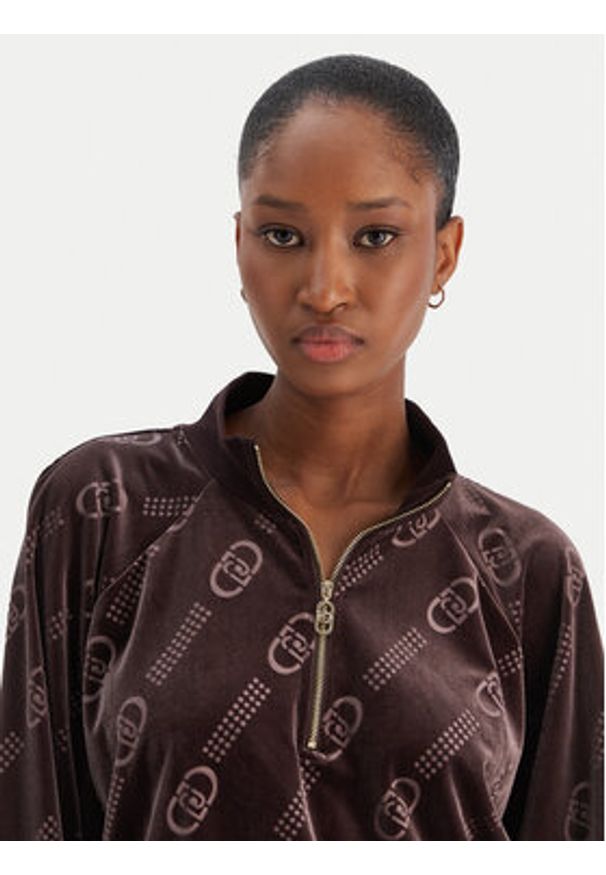 Liu Jo Sport Bluza TF5110 J4955 Brązowy Relaxed Fit. Kolor: brązowy. Materiał: syntetyk