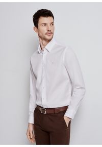 Ochnik - Biała elegancka koszula męska. Kolor: biały. Materiał: bawełna. Długość: długie. Styl: elegancki #3