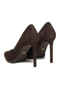 Gino Rossi - GINO ROSSI Szpilki EO-AZI-LT2472-1 Brązowy. Kolor: brązowy. Materiał: zamsz, skóra. Obcas: na szpilce #2