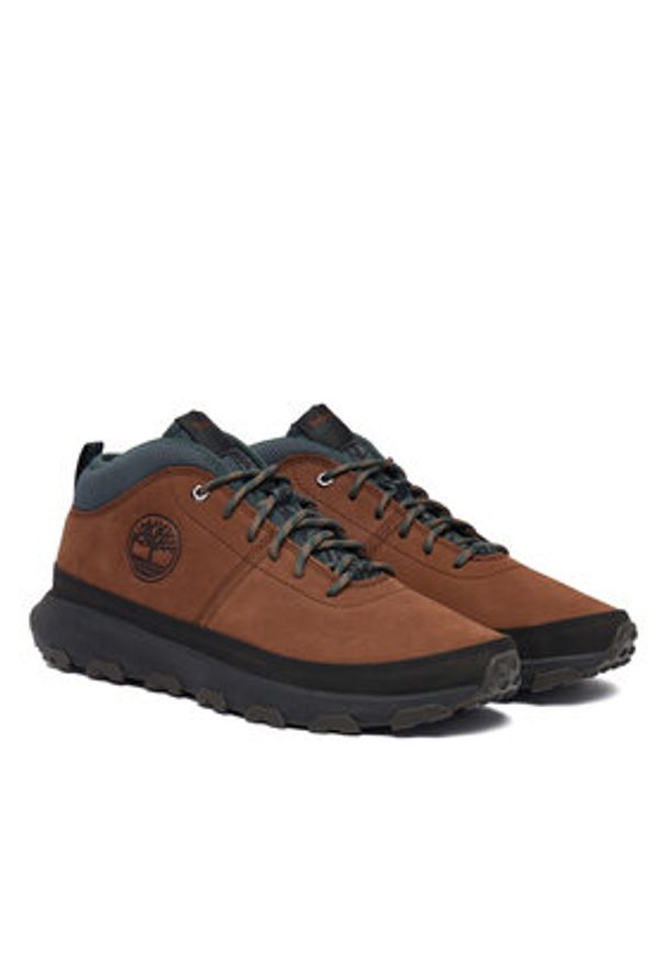 Timberland Sneakersy Winsor Trail Mid Lace TB0A41X7W071 Brązowy. Kolor: brązowy. Materiał: nubuk, skóra