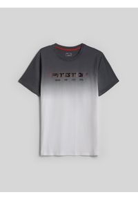 4f - 4F T-shirt regular z nadrukiem męski - biały L. Okazja: na co dzień, do pracy, na spacer. Kolor: biały. Materiał: jeans, dzianina, bawełna, dresówka, materiał, jersey. Wzór: nadruk. Styl: casual, klasyczny #1