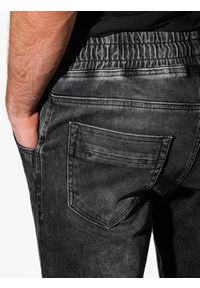 Ombre Clothing - Spodnie męskie jeansowe joggery P907 - czarne - XXL. Kolor: czarny. Materiał: jeans