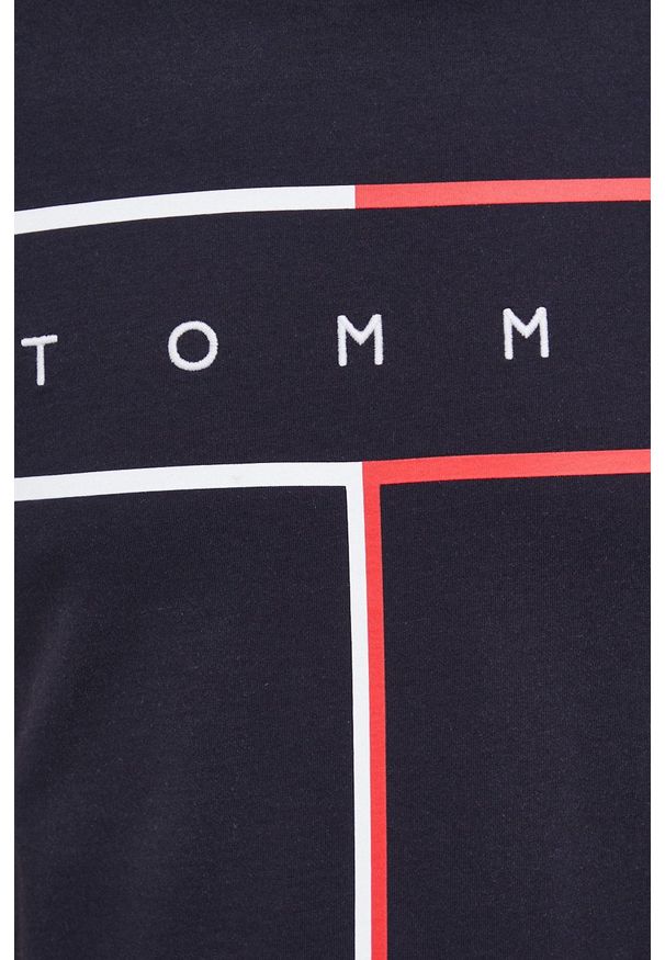 TOMMY HILFIGER - Tommy Hilfiger - T-shirt bawełniany. Okazja: na co dzień. Kolor: niebieski. Materiał: bawełna. Styl: casual