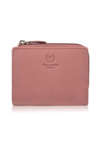 PAOLO PERUZZI - Portfel damski skórzany mały różowy pastelowy w orientacji poziomej z RFID Paolo Peruzzi SL-06-PI. Kolor: różowy. Materiał: skóra #1