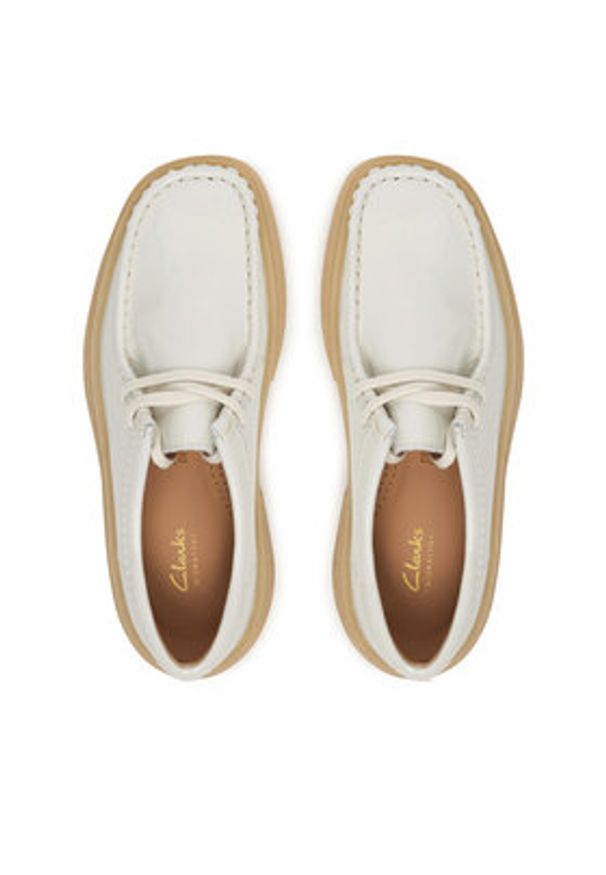 Clarks Półbuty Torview W 26186673 Biały. Kolor: biały. Materiał: skóra