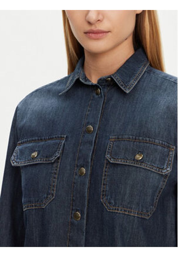 Marella Koszula jeansowa Nizere 2513111124 Granatowy Regular Fit. Kolor: niebieski. Materiał: bawełna