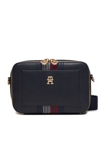 TOMMY HILFIGER - Tommy Hilfiger Torebka Distinct Camera Bag Corp AW0AW16712 Granatowy. Kolor: niebieski. Materiał: skórzane