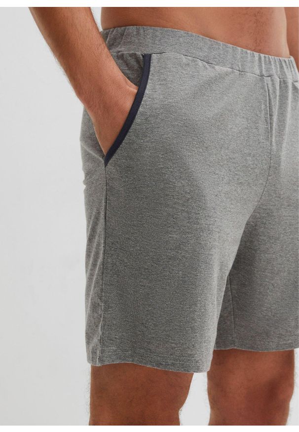 bonprix - Szorty do spania z bawełny (2 pary). Kolor: niebieski, szary. Materiał: bawełna