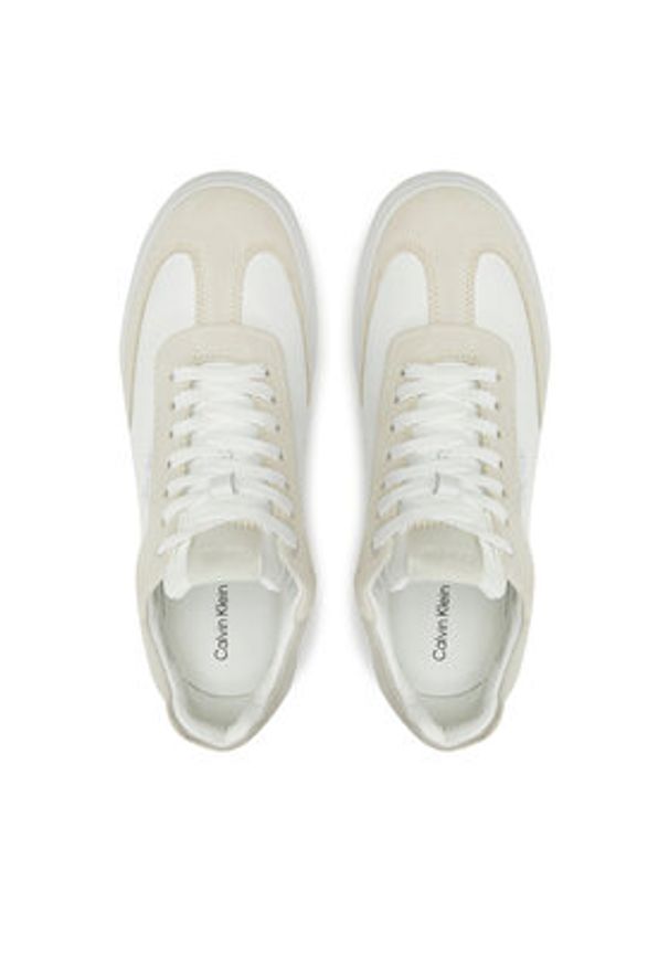 Calvin Klein Sneakersy Cupsole Lace Up - Lth Sue Mix HW0HW02435 Beżowy. Kolor: beżowy. Materiał: skóra