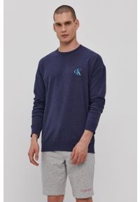 Calvin Klein Underwear Bluza piżamowa CK One męska kolor granatowy gładka. Kolor: niebieski. Materiał: dzianina. Wzór: gładki #5