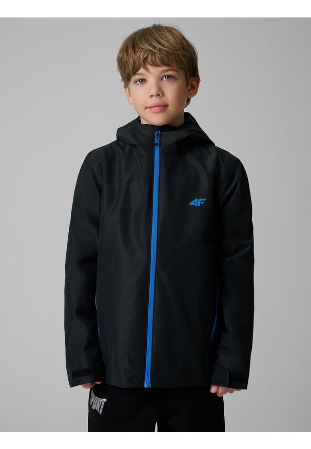 4f - 4F Kurtka membrana 5000 chłopięca - czarna 146 (10-11 lat). Okazja: na co dzień. Kolor: czarny. Sezon: lato. Styl: casual