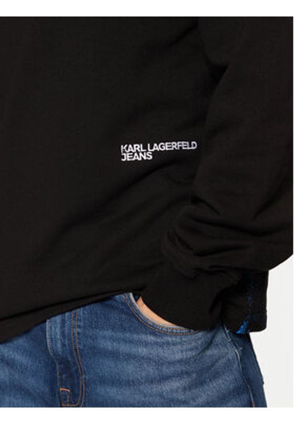 Karl Lagerfeld Jeans Bluza A1M20070 Czarny Relaxed Fit. Kolor: czarny. Materiał: bawełna
