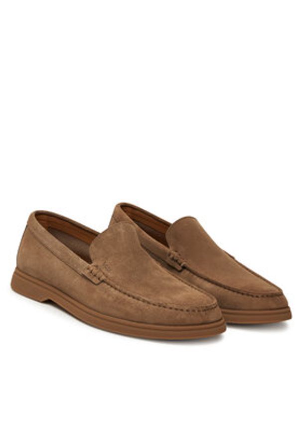 BOSS Mokasyny Sienne 50543083 Brązowy. Kolor: brązowy. Materiał: skóra, zamsz