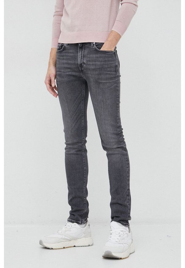 TOMMY HILFIGER - Tommy Hilfiger jeansy Bleecker męskie. Kolor: szary