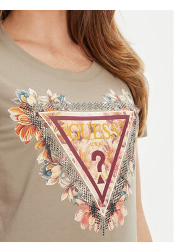 Guess T-Shirt W5YI08 J1314 Zielony Regular Fit. Kolor: zielony. Materiał: bawełna