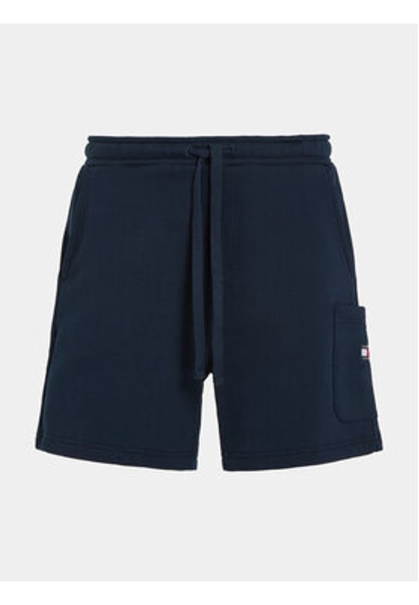 Tommy Jeans Szorty sportowe Badge DM0DM18479 Granatowy Regular Fit. Kolor: niebieski. Materiał: bawełna. Styl: sportowy