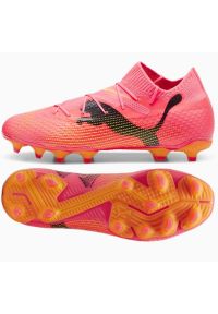 Buty Puma Future 7 Match+ Ll FG/AG 107711 03 różowe. Kolor: różowy. Materiał: syntetyk, materiał. Szerokość cholewki: normalna. Sport: piłka nożna