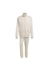 Adidas - Dres Sportswear Basic 3-Stripes Fleece. Kolor: beżowy. Materiał: dresówka