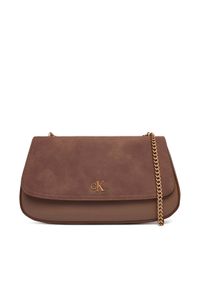 Calvin Klein Torebka Ck Conv Chain Brushed Medium Bag LV04F3407G Beżowy. Kolor: beżowy. Materiał: skórzane #1