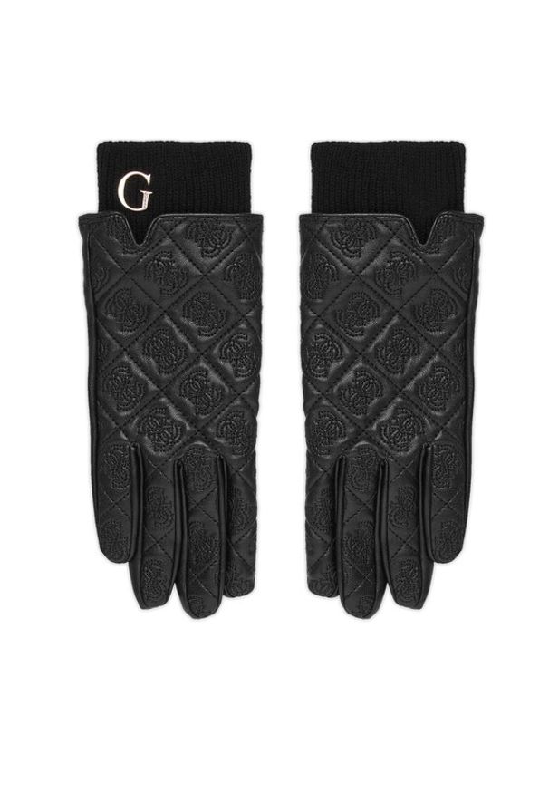 Guess Rękawiczki Damskie AW5402 POL02 Czarny. Kolor: czarny. Materiał: skóra