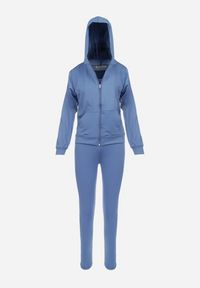 Born2be - Niebieski 3-częściowy Komplet Sportowy Bluza Legginsy i Top Fika. Kolor: niebieski. Sport: turystyka piesza #4