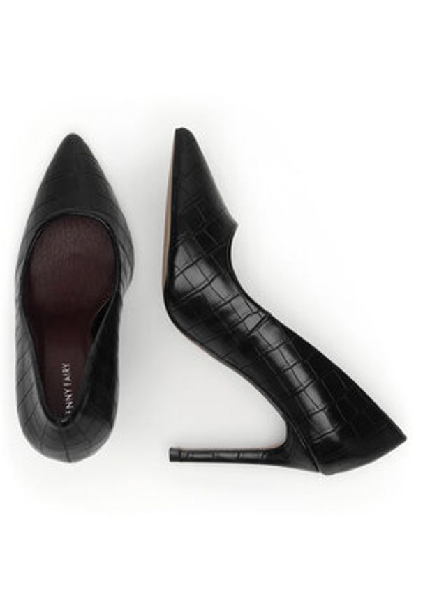 Jenny Fairy Szpilki WYL3616-2 Czarny. Kolor: czarny. Materiał: skóra. Obcas: na szpilce