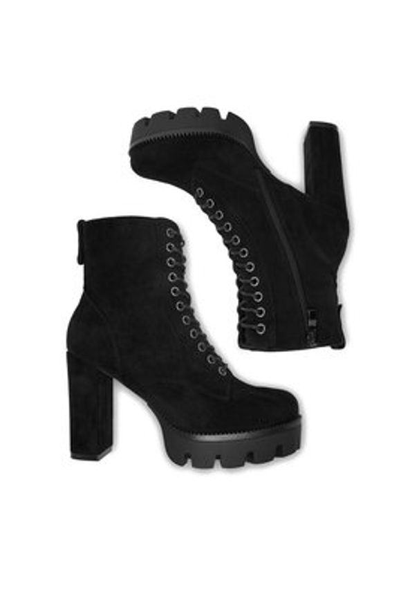 DeeZee Trzewiki 23756-4-BLACK SU Czarny. Kolor: czarny. Materiał: materiał