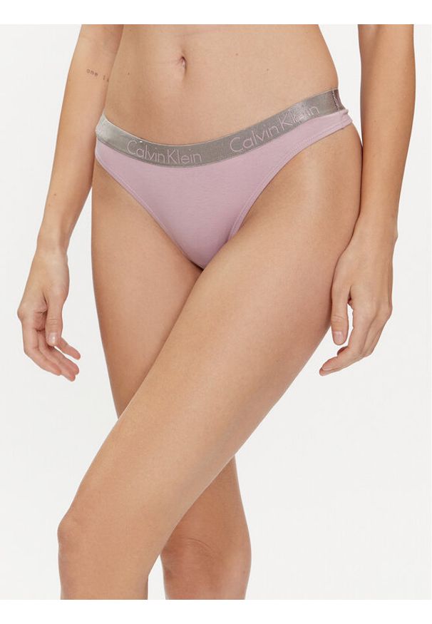 Calvin Klein Underwear Stringi 000QD3539E Fioletowy. Kolor: fioletowy. Materiał: bawełna