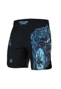 GROUND GAME - Lekkie spodenki do MMA i BJJ Ground Game Viking męskie. Kolor: wielokolorowy, niebieski, czarny. Materiał: materiał