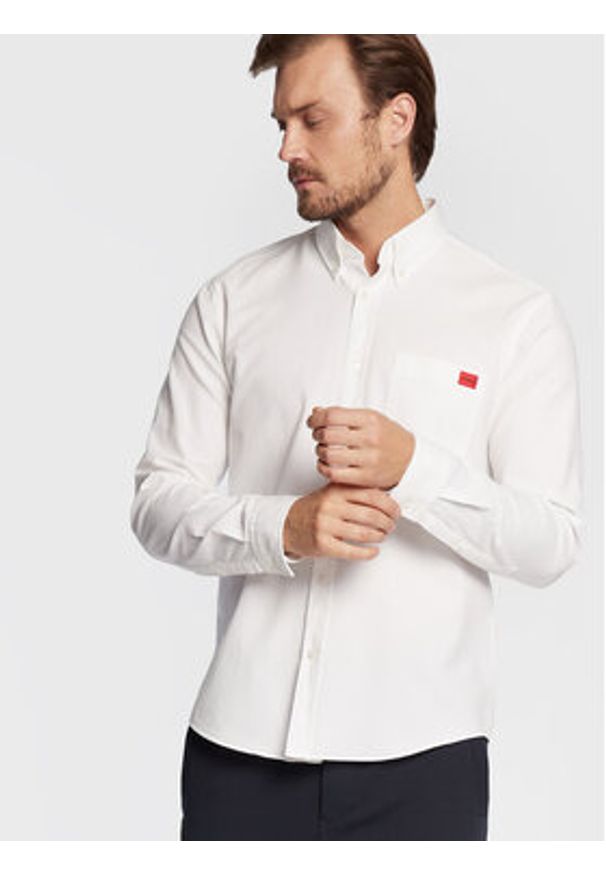 Hugo Koszula Evito 50479302 Biały Slim Fit. Kolor: biały. Materiał: bawełna