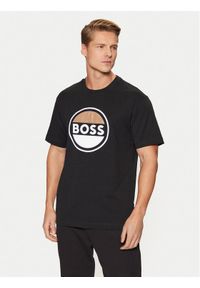 BOSS T-Shirt 50496223 Czarny Regular Fit. Kolor: czarny. Materiał: bawełna