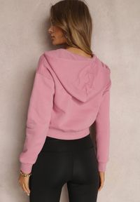 Renee - Ciemnoróżowa Bluza Zasuwana z Kapturem Bikatu. Typ kołnierza: kaptur. Kolor: różowy. Materiał: polar, tkanina, wiskoza. Długość: krótkie. Styl: sportowy #3