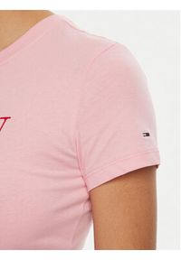 Tommy Jeans T-Shirt Essential DW0DW19447 Różowy Slim Fit. Kolor: różowy. Materiał: bawełna #3