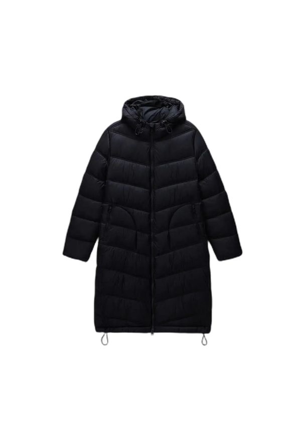 Długa kurtka damska Napapijri A-Ega. Kolor: czarny. Materiał: puch. Długość: długie. Sezon: zima. Styl: elegancki