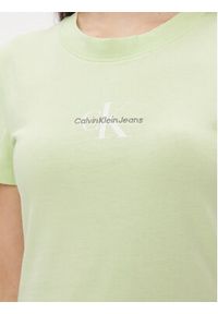 Calvin Klein Jeans T-Shirt Monologo J20J222564 Zielony Slim Fit. Kolor: zielony. Materiał: bawełna #4